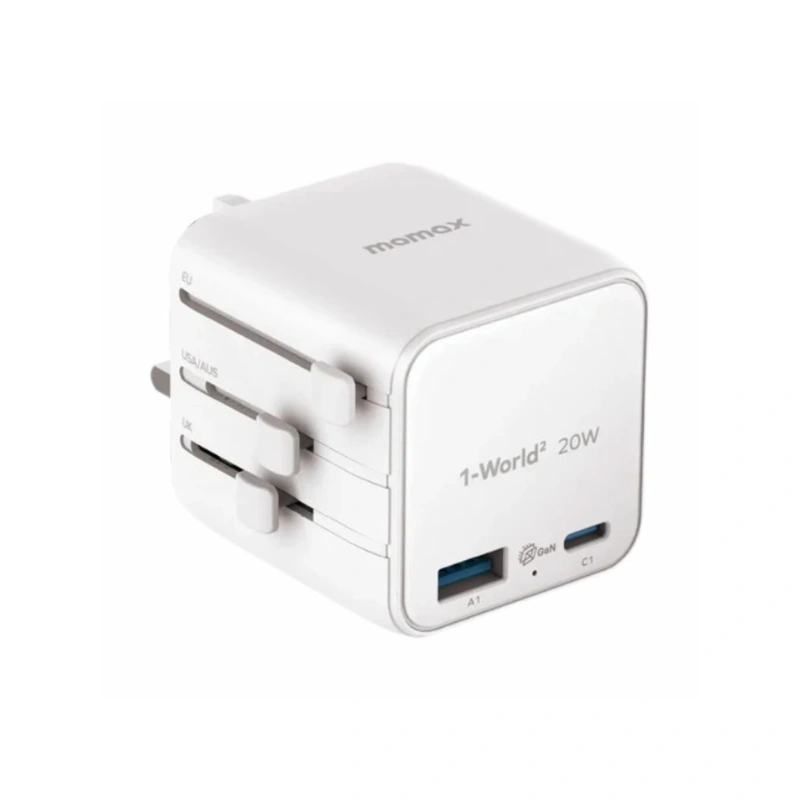 Momax UA29 1-World² 20W Universal 2-Port USB Travel Adapter